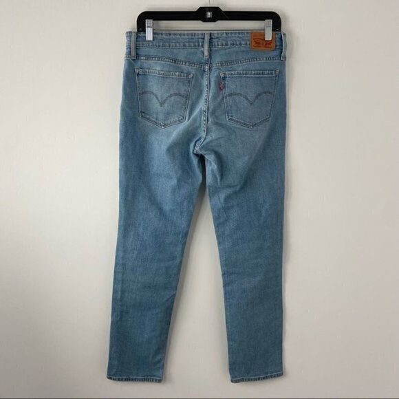 Levi's 712 Mid Rise slim straight leg blue jeans size 30 - Picture 6 of 7